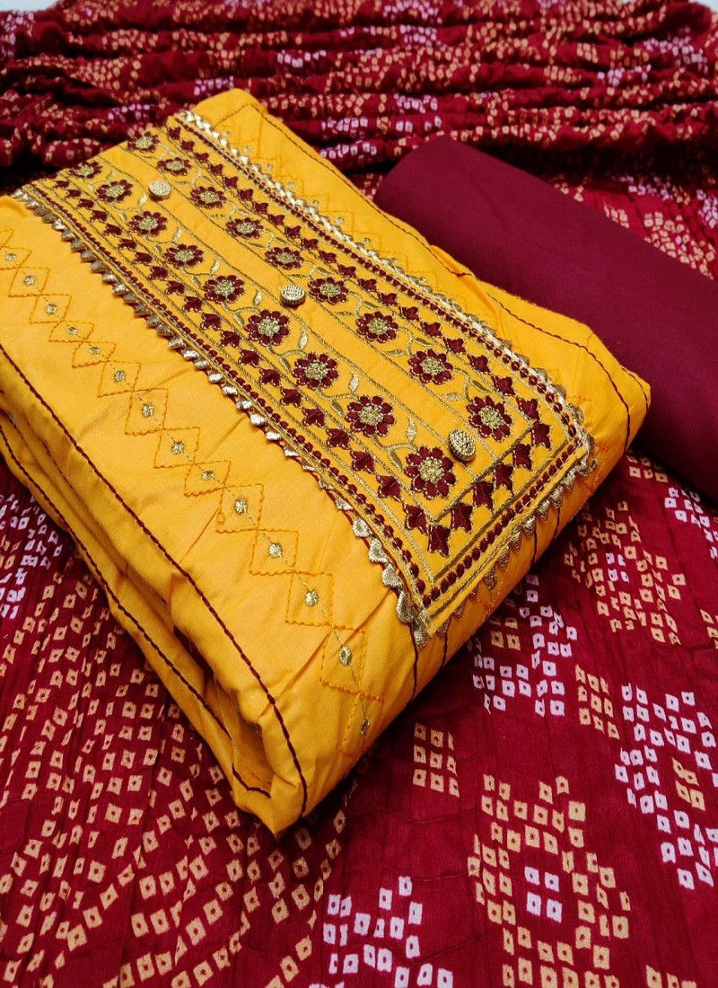 Designer Suit Latest Collection Of Festive Wear Embroidered Cotton Dress Material